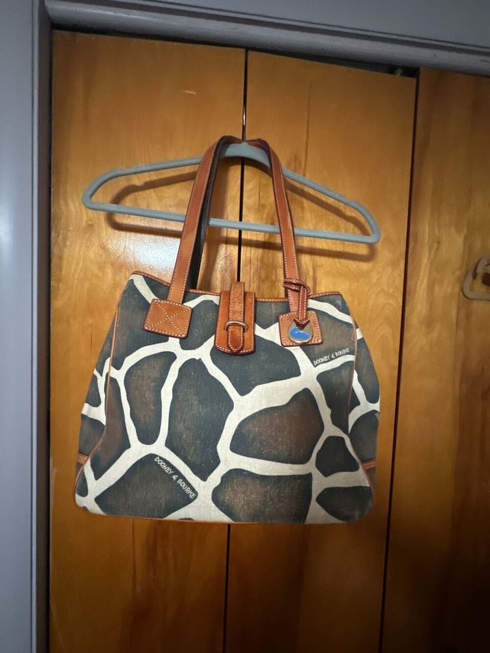 Dooney & Bourke Giraffe Print Canvas Tote Shoulder Handbag